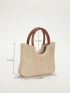 Minimalist Double Handle Straw Bag