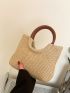 Minimalist Double Handle Straw Bag