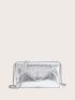 Metallic Flap Chain Envelope Bag