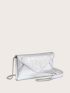 Metallic Flap Chain Envelope Bag