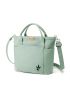 Leaf Pattern Square Bag Polyester Double Handle For Daily Life