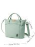 Leaf Pattern Square Bag Polyester Double Handle For Daily Life