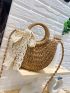 Twilly Scarf Decor Straw Bag