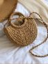 Twilly Scarf Decor Straw Bag