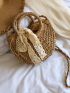 Twilly Scarf Decor Straw Bag