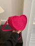 Mini Neon Pink Crocodile Embossed Heart Design Novelty Bag