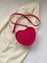 Mini Neon Pink Crocodile Embossed Heart Design Novelty Bag