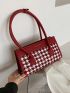 Houndstooth Pattern Square Bag