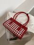 Houndstooth Pattern Square Bag