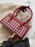 Houndstooth Pattern Square Bag