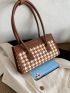 Houndstooth Pattern Square Bag