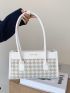 Houndstooth Letter Print Square Bag