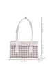 Houndstooth Letter Print Square Bag