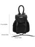 Mini Litchi Embossed Metal Decor Flap Backpack