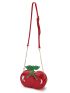 Cherry Pattern Glitter Leaf Decor Cherry Design Chain Novelty Bag