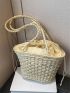 Minimalist Drawstring Design Straw Bag