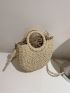 Twilly Scarf Decor Straw Bag