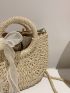 Twilly Scarf Decor Straw Bag