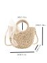 Twilly Scarf Decor Straw Bag