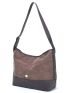 Two Tone Flower Decor Hobo Bag