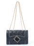 Stitch Detail Flap Chain Square Bag