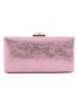 Mini Snakeskin Embossed Rhinestone Decor Chain Glitter Box Bag