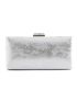 Mini Snakeskin Embossed Rhinestone Decor Chain Glitter Box Bag