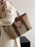 Two Tone Shoulder Tote Bag