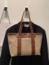 Two Tone Shoulder Tote Bag