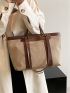 Two Tone Shoulder Tote Bag