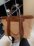 Two Tone Shoulder Tote Bag