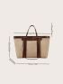 Two Tone Shoulder Tote Bag