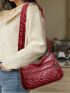 Button Decor Quilted Detail Hobo Bag