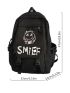 Men Expression & Letter Graphic Functional Backpack