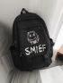 Men Expression & Letter Graphic Functional Backpack