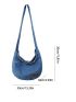 Letter Patch Decor Denim Hobo Bag