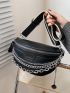 Letter Detail Chain Decor Bum Bag