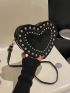 Mini Studded Decor Heart Design Novelty Bag