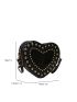 Mini Studded Decor Heart Design Novelty Bag