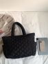 Quilted Detail Shoulder Tote Bag