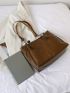 Chain Decor Shoulder Tote Bag