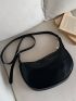 Mini Minimalist Hobo Bag, Crossbody Bag For Women 2023 Black PU Handbag Trendy Messenger Bag Large Capacity