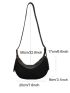 Mini Minimalist Hobo Bag, Crossbody Bag For Women 2023 Black PU Handbag Trendy Messenger Bag Large Capacity