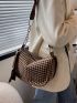 Houndstooth Pattern Hobo Bag