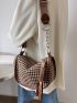 Houndstooth Pattern Hobo Bag