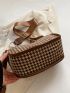 Houndstooth Pattern Hobo Bag