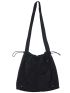 Drawstring Detail Waterproof Hobo Bag