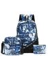 3pcs Letter Graphic Classic Backpack Set