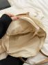 Hollow Out Double Handle Straw Bag