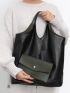 Minimalist Shoulder Tote Bag With Random Color Coin Purse